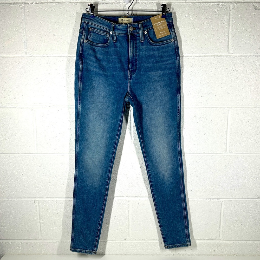 Madewell 10" High Rise Skinny Jeans Women's Size 28 Cater Wash Blue Denim